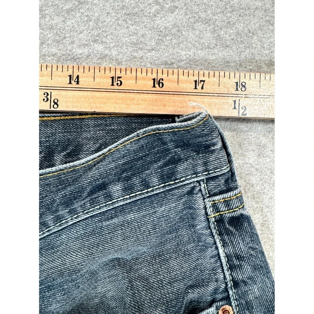 Levi's 501 Original Jeans Mens 36x32 Blue Denim Grunge Button Fly Straight Leg